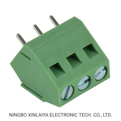 PCB Screw Terminal Block 5.0mm Connector Green Colour (XY103-5.0mm) 45 Degree